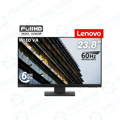 Monitor Lenovo ThinkVision E24-29, 23.8"| 1920x1080 WLED VA| HDMI/DP/VGA|Color Raven Black
